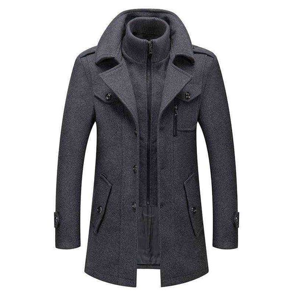 men's wool & blends winter coat men doublar thick jacket single breasted trench fashion overcoats t220810, Black
men's wool & blends winter coat men doublar thick jacket single breasted trench fashion overcoats t220810, Black