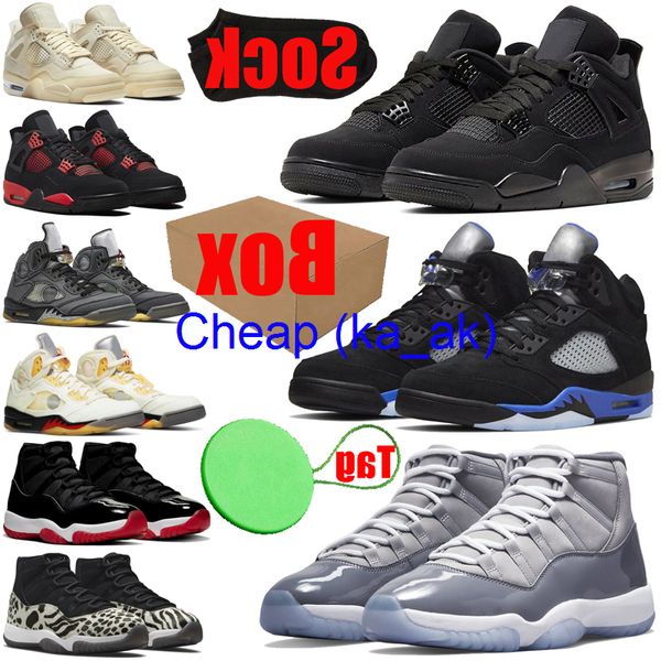 Image of USD 53.90 With Box Racer Blue boots 4s 5s 11s basketball shoes for mens womens Cool Grey 4 5 11 Cactus Jack Black Cat sail Red Thunder Fire Red men
