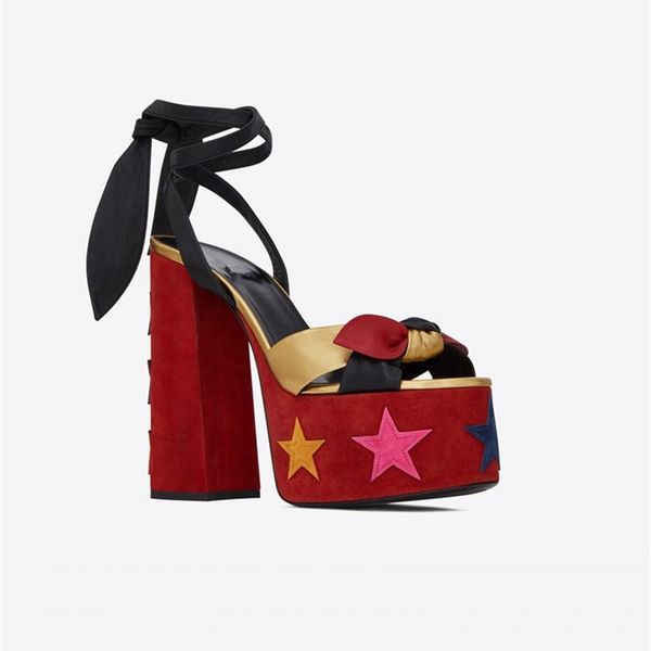 summer t show high heeled sandals women bow tie bandage thick heel platform gladiators lady party pumps, Black
summer t show high heeled sandals women bow tie bandage thick heel platform gladiators lady party pumps, Black