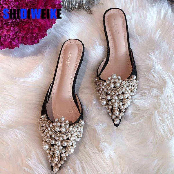 slippers spring summer fashion women shoes elegant string bead crystal patchwork slip on 35 42 thin heels slipper new ad1147 220427, Black
slippers spring summer fashion women shoes elegant string bead crystal patchwork slip on 35 42 thin heels slipper new ad1147 220427, Black