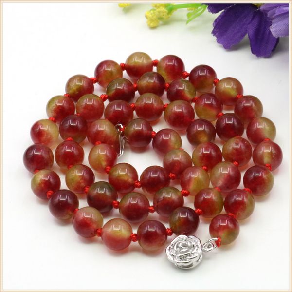 8 10mm round red multicolor watermelon tourmaline necklace natural stone rose clasp accessory beads neckwear girl jewelry making, Silver
8 10mm round red multicolor watermelon tourmaline necklace natural stone rose clasp accessory beads neckwear girl jewelry making, Silver