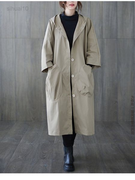 trench coat for women fashion korean style windbreaker oversize spring autumn hooded loose pocket cardigan long coat women l220725, Tan;black
trench coat for women fashion korean style windbreaker oversize spring autumn hooded loose pocket cardigan long coat women l220725, Tan;black