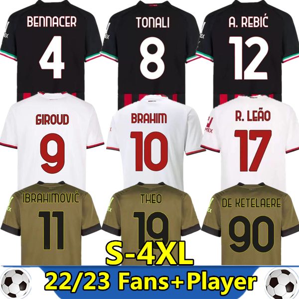 4xl ibrahimovic 21 22 23 soccer jersey ac milans giroud r. leao bennacer kessie romagnoli calhanoglu tonali rebic 2022 2023 football shirt m, Black;yellow
4xl ibrahimovic 21 22 23 soccer jersey ac milans giroud r. leao bennacer kessie romagnoli calhanoglu tonali rebic 2022 2023 football shirt m, Black;yellow