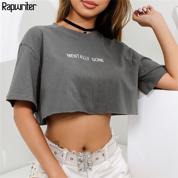 rapwriter casual embroidery letter crop t shirt women summer harajuku o-neck short sleeve loose tee shirt feminina 210312, White 
rapwriter casual embroidery letter crop t shirt women summer harajuku o-neck short sleeve loose tee shirt feminina 210312, White