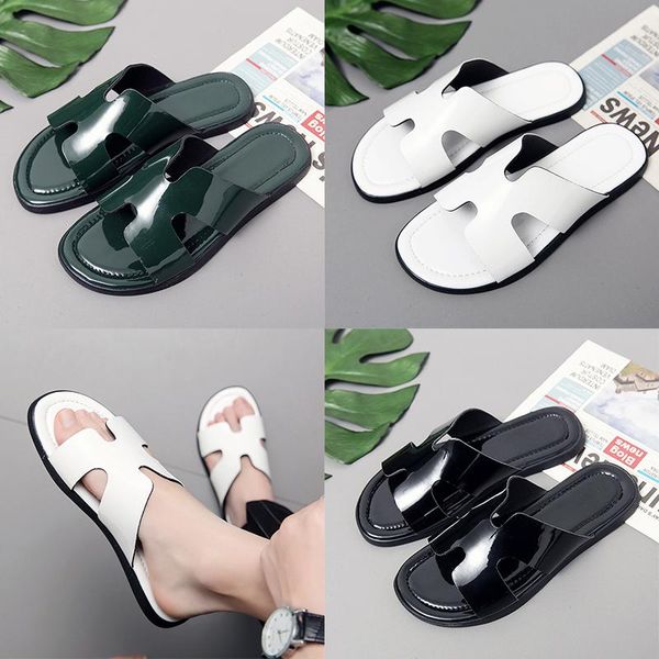luxury genuine leather slipper men h brand designer rubber slides summer beach flat sandals shiny slippers black white green outdoor home fl
luxury genuine leather slipper men h brand designer rubber slides summer beach flat sandals shiny slippers black white green outdoor home fl