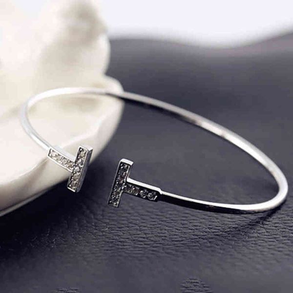 chic double t letter zircon bracelet for women fashion jewelry opening bangle shiny 3colors, Black
chic double t letter zircon bracelet for women fashion jewelry opening bangle shiny 3colors, Black