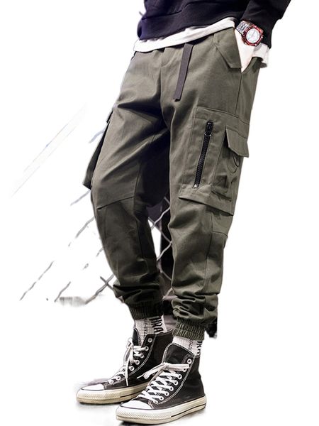 men zip detail flap pocket side pants a54y#, Black
men zip detail flap pocket side pants a54y#, Black