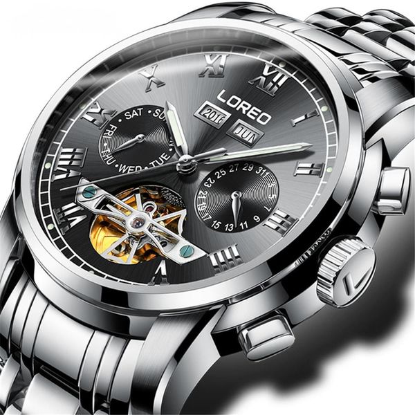 lei-leo watch men's mechanical fully automatic waterproof steel band watches men luxury brand tid0e can, Slivery;brown
lei-leo watch men's mechanical fully automatic waterproof steel band watches men luxury brand tid0e can, Slivery;brown