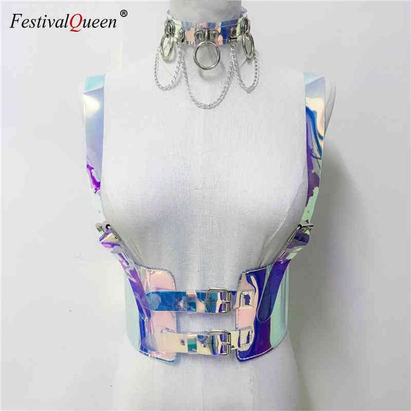 punk belts gothic holographic choker bra harness straps hologram rainbow transparent pvc bondage waist belt for women, Black;brown
punk belts gothic holographic choker bra harness straps hologram rainbow transparent pvc bondage waist belt for women, Black;brown