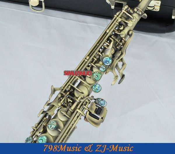 antique bronze curved bell soprano saxophone bb key to high f key and g key-2 neckes-abalone buttons
antique bronze curved bell soprano saxophone bb key to high f key and g key-2 neckes-abalone buttons
