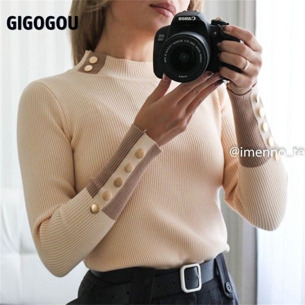 gigogou color block women's sweater euro style button down woman pullovers sweater soft crewneck female jumper knitted pull femm 201224, White;black
gigogou color block women's sweater euro style button down woman pullovers sweater soft crewneck female jumper knitted pull femm 201224, White;black