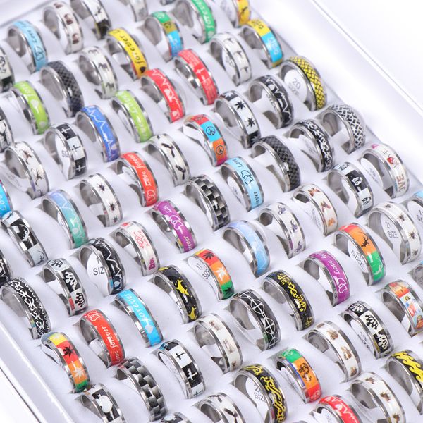 mens fashion multicolor sticker stainless steel band rings animal love crown friend mix style jewelry rings for women, Golden;silver
mens fashion multicolor sticker stainless steel band rings animal love crown friend mix style jewelry rings for women, Golden;silver
