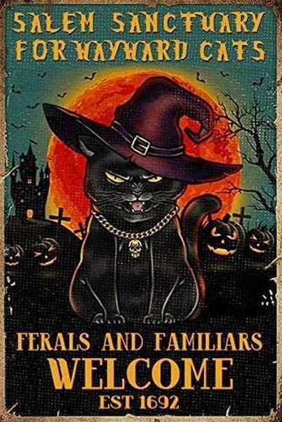 salem sanctuary for wayward cats cat halloween tin sign cafe bar home wall art decoration retro metal tin sign 8x12 inch
salem sanctuary for wayward cats cat halloween tin sign cafe bar home wall art decoration retro metal tin sign 8x12 inch