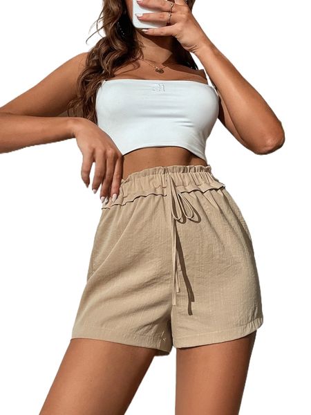 tall paperbag waist tie front shorts b8vi#, White;black
tall paperbag waist tie front shorts b8vi#, White;black