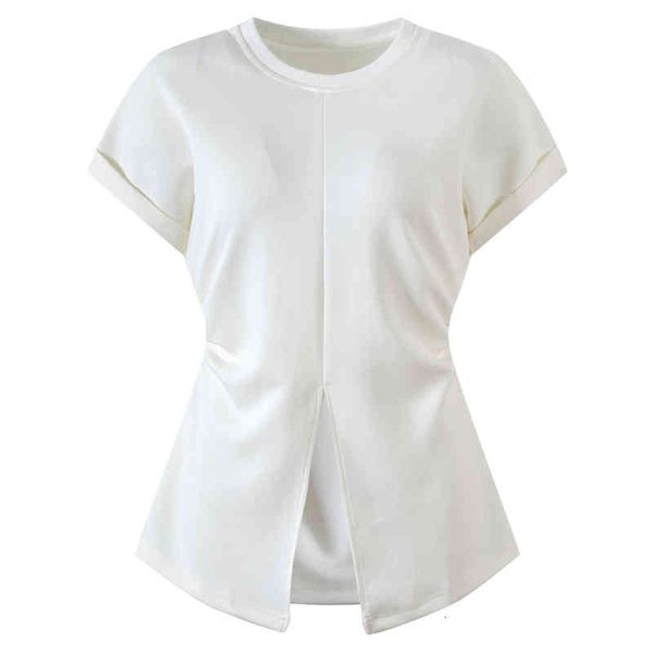 women's t-shirt summer split thin oxygen short sleeve t-shirt korean style round neck fashionable simple multicolor 7dp6, White
women's t-shirt summer split thin oxygen short sleeve t-shirt korean style round neck fashionable simple multicolor 7dp6, White