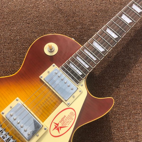 2022electric guitar,rosewood fingerboard,maple dark sunburst,yellow binding, same of picture
2022electric guitar,rosewood fingerboard,maple dark sunburst,yellow binding, same of picture