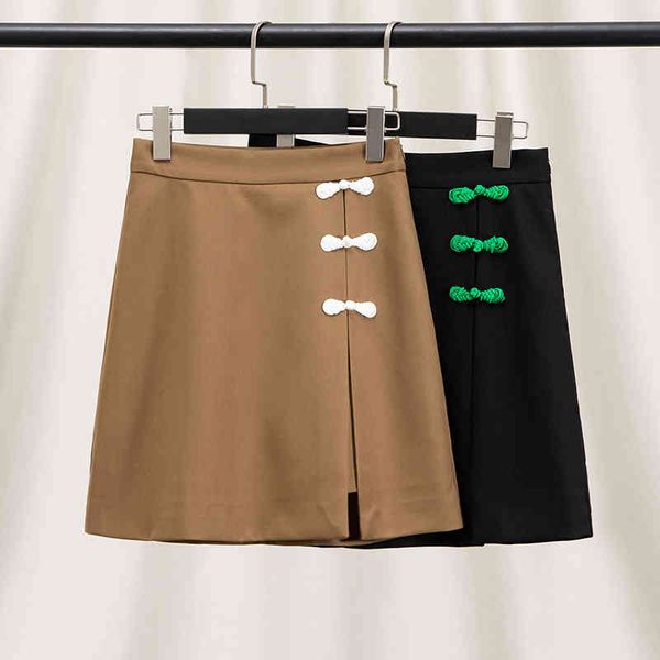 skirts irregular chinese style disc button split skirt female summer high waist a-shaped slit khaki skirt pear shaped figure, Black
skirts irregular chinese style disc button split skirt female summer high waist a-shaped slit khaki skirt pear shaped figure, Black