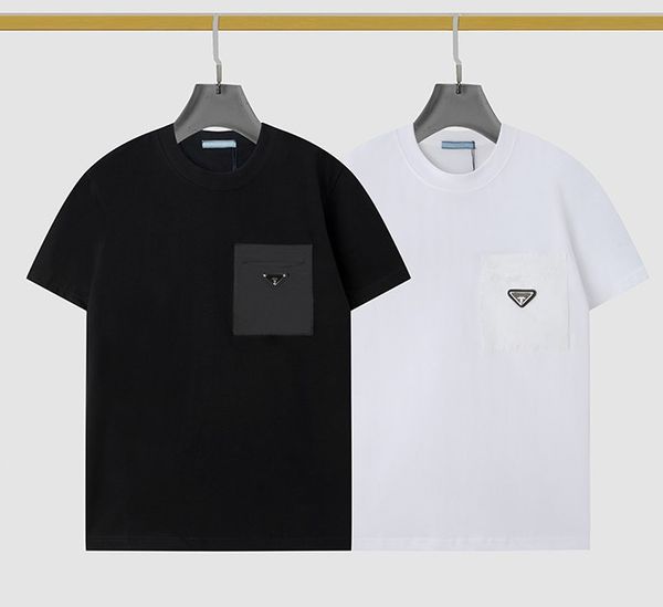 2022 spring summer europe italy pocket metal triangle tee cotton t shirt men women fashion cotton tshirt, White;black
2022 spring summer europe italy pocket metal triangle tee cotton t shirt men women fashion cotton tshirt, White;black
