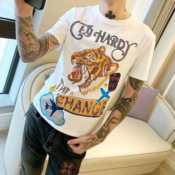 summer men's t shirt casual round neck tiger drill short-sleeved tshirt fashion brand t shirts male tees, White;black
summer men's t shirt casual round neck tiger drill short-sleeved tshirt fashion brand t shirts male tees, White;black