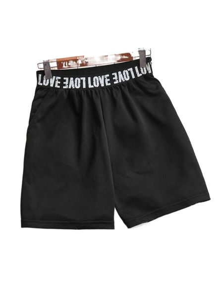 letter graphic slant pockets shorts c3zh#, White;black 
letter graphic slant pockets shorts c3zh#, White;black