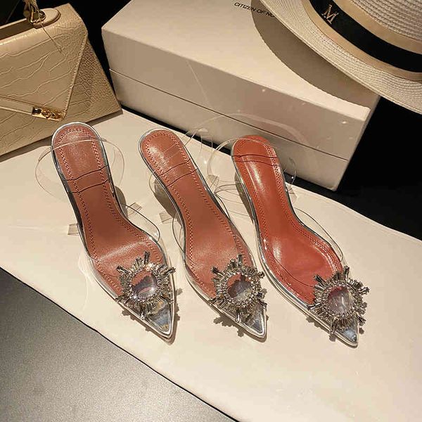 sandals beautiful sunflower transparent fairy women's shoes summer pointed back empty thin heel temperament baotou sandals 88n9, Black
sandals beautiful sunflower transparent fairy women's shoes summer pointed back empty thin heel temperament baotou sandals 88n9, Black