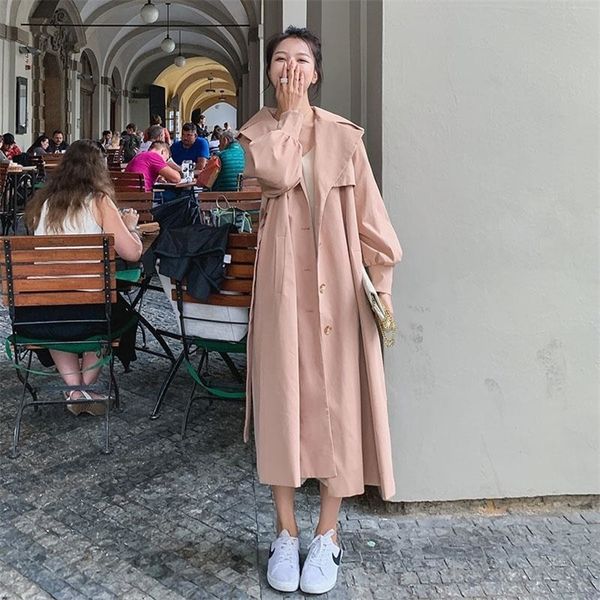 fashion windbreaker womens long spring autumn british style korean loose casual overcoat streetwear trench coat women 220804, Tan;black
fashion windbreaker womens long spring autumn british style korean loose casual overcoat streetwear trench coat women 220804, Tan;black