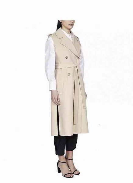 women's trench coats sleeveless double breasted lace up long windbreaker vest autumn women, Tan;black
women's trench coats sleeveless double breasted lace up long windbreaker vest autumn women, Tan;black