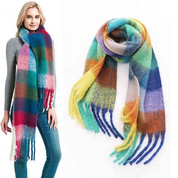 designer scarf cashmere thickened shawl scarves for women stylish fringed neck rainbow winter warm plaid scarf wraps y220812, Blue;gray
designer scarf cashmere thickened shawl scarves for women stylish fringed neck rainbow winter warm plaid scarf wraps y220812, Blue;gray