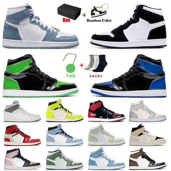 2022 jorden jumpman 1 1s mens womens jorden1s basketball shoes authentic denim patent designer jorda high banned mid dutch green carbon an36, Black
2022 jorden jumpman 1 1s mens womens jorden1s basketball shoes authentic denim patent designer jorda high banned mid dutch green carbon an36, Black
