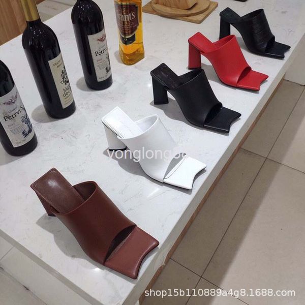 dress shoes fashion high-heeled net red one-sided square tail slippers women's thick heel head open toe sandals summer, Black
dress shoes fashion high-heeled net red one-sided square tail slippers women's thick heel head open toe sandals summer, Black
