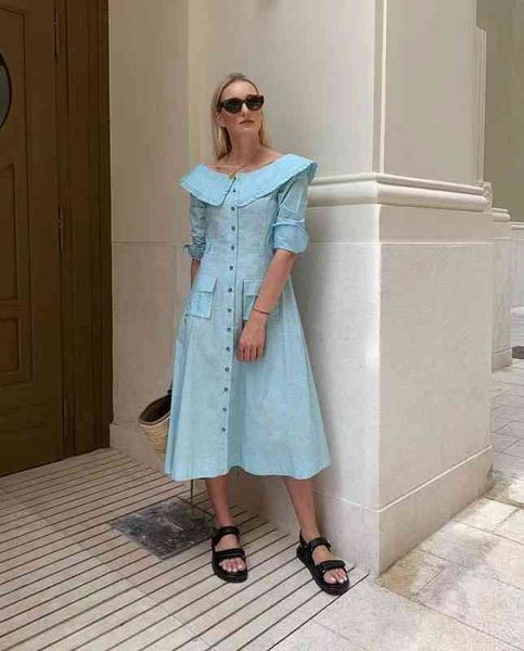 casual dresses nordic ga early autumn big lapel flower print waist long dress women, Black;gray
casual dresses nordic ga early autumn big lapel flower print waist long dress women, Black;gray