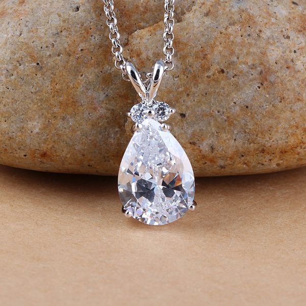 water drop cubic zirconia crystal womens necklace simple and elegant female accessories gift wedding jewelry diamond pendant necklaces, Silver
water drop cubic zirconia crystal womens necklace simple and elegant female accessories gift wedding jewelry diamond pendant necklaces, Silver
