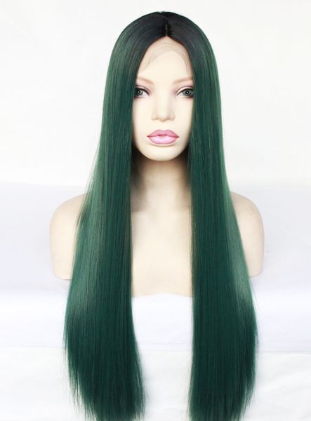 new long gradient dark green front lace wavy handmade women's party hair wigs, Black;brown
new long gradient dark green front lace wavy handmade women's party hair wigs, Black;brown