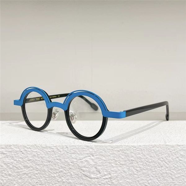 james tart 470 optical eyeglasses for retro style anti-blue light lens plate round frame glasses with box, White;black
james tart 470 optical eyeglasses for retro style anti-blue light lens plate round frame glasses with box, White;black