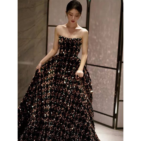 high-end luxury bridal toast dress sequined heavy industry starry sky tube annual meeting performance long dress elegant slimming evenin, White;black
high-end luxury bridal toast dress sequined heavy industry starry sky tube annual meeting performance long dress elegant slimming evenin, White;black