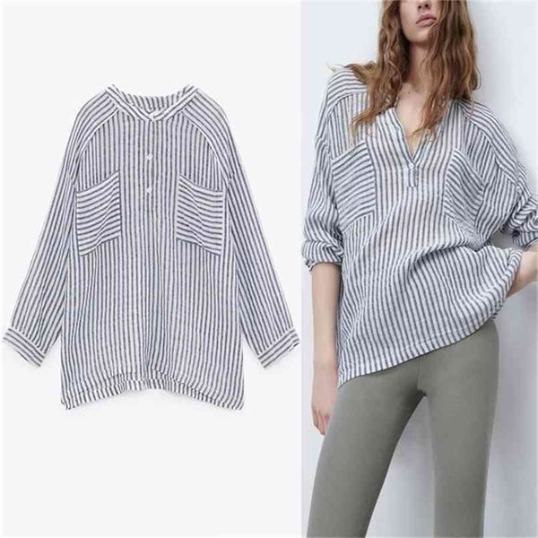 striped pocket loose shirt women long sleeve o neck office spring shirts female chic button up vintage blouse 210524, White
striped pocket loose shirt women long sleeve o neck office spring shirts female chic button up vintage blouse 210524, White