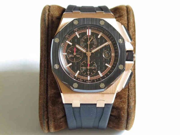 jf luxury swiss watch ceramic es 26401 automatic cal.3126 chronograph mens wristwatches sapphire rose gold case rubber strap, Slivery;brown
jf luxury swiss watch ceramic es 26401 automatic cal.3126 chronograph mens wristwatches sapphire rose gold case rubber strap, Slivery;brown