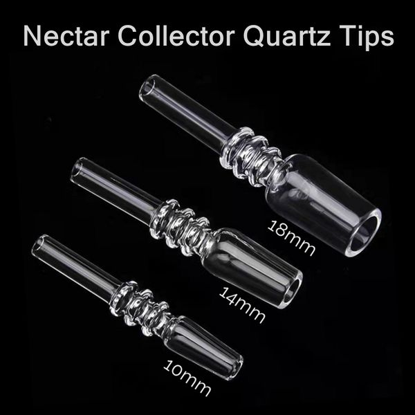 Image of Nectar Collector Quartz Tip Nail 10mm 14mm 18mm Smoking Accessories Threaded Glass Dab Straw Stick for Mini Small Nector Kit