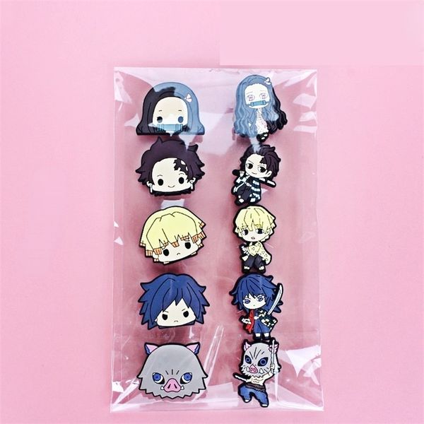 10pcs pack bundle anime demon slayers shoes charms accessories decoration pvc badges gifts set for boys girls women 220720, White;pink
10pcs pack bundle anime demon slayers shoes charms accessories decoration pvc badges gifts set for boys girls women 220720, White;pink