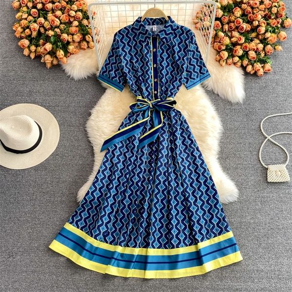 banulin fashion runway vintage shirt dress summer women short sleeve geometry pattern office work midi dresses with belt 220426, Black;gray
banulin fashion runway vintage shirt dress summer women short sleeve geometry pattern office work midi dresses with belt 220426, Black;gray