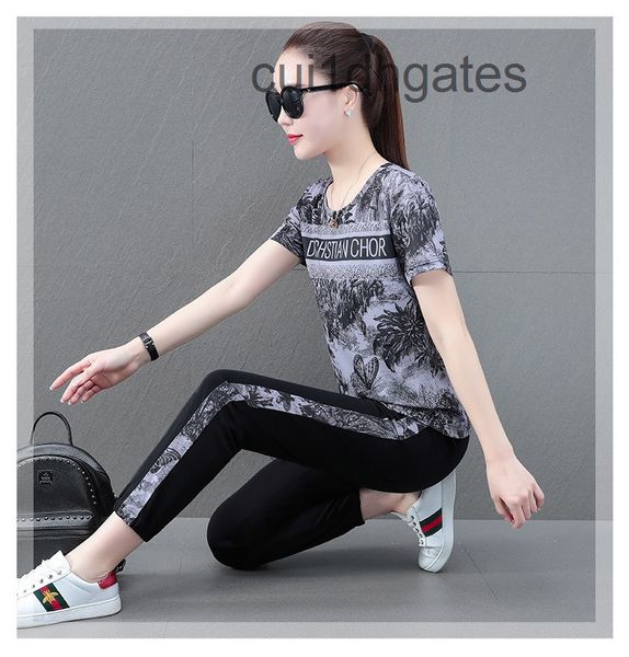 2022 designer di or t shirt and tees dress sportswear women's summer fashion round neck ice thin short sleeve foreign style suit two-pi, Gray
2022 designer di or t shirt and tees dress sportswear women's summer fashion round neck ice thin short sleeve foreign style suit two-pi, Gray