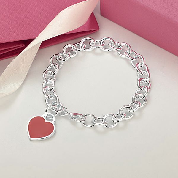 2022 brand original jewelry cuff designer red enamel heart pendant women's fashion simple high-end thick chain bracelet, White
2022 brand original jewelry cuff designer red enamel heart pendant women's fashion simple high-end thick chain bracelet, White