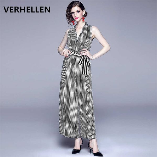 verhellen luxury designer runway jumpsuits autumn women sleeveless geometric print elegant party long jumpsuit 210706, Black;white
verhellen luxury designer runway jumpsuits autumn women sleeveless geometric print elegant party long jumpsuit 210706, Black;white