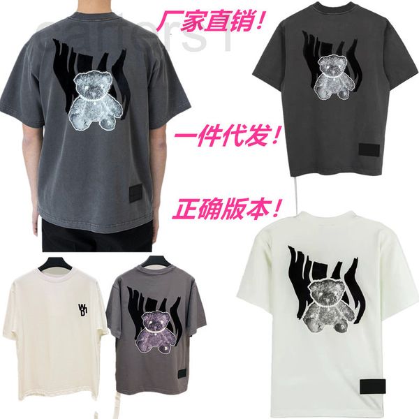 men's t-shirts designer correct version 2021we11 new heavy water washing luminous bear round neck t-shirt os men's and women', White;black
men's t-shirts designer correct version 2021we11 new heavy water washing luminous bear round neck t-shirt os men's and women', White;black