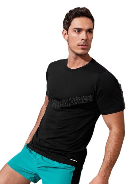 men reflective letter graphic sports tee y6it#, White;black 
men reflective letter graphic sports tee y6it#, White;black