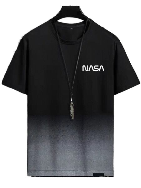 men ombre & letter graphic tee 23hg#, White;black