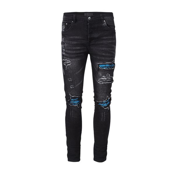 jeans men designer pants for middle waist long elasticity paint off black printing cotton printed slim feet hand drawn high street style hol, Blue
jeans men designer pants for middle waist long elasticity paint off black printing cotton printed slim feet hand drawn high street style hol, Blue