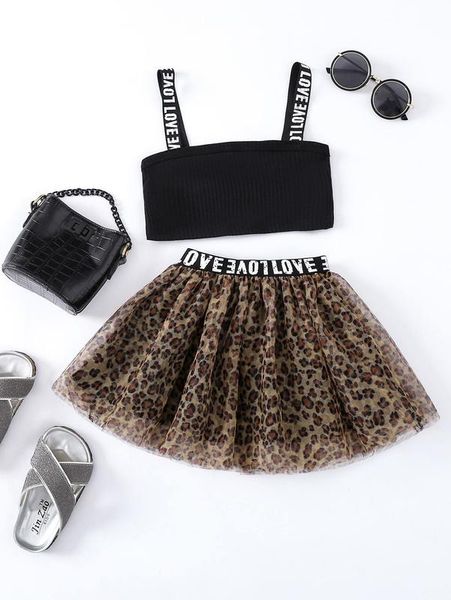 toddler girl letter tape cami & leopard print mesh skirt she, White
toddler girl letter tape cami & leopard print mesh skirt she, White