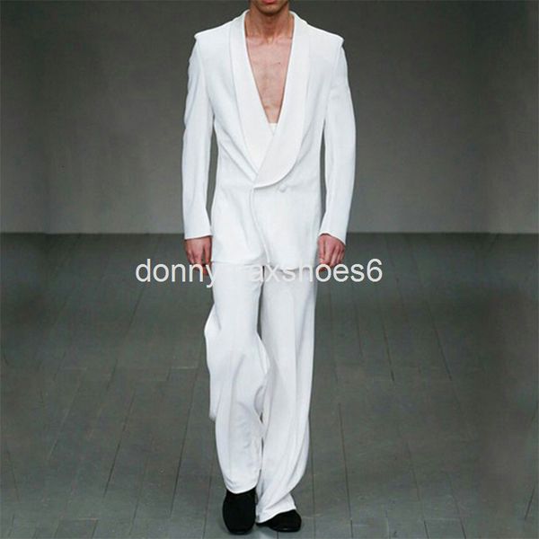 men's suits & blazers special white suit men's bridegroom man two-piece, White;black