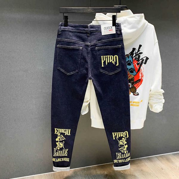 luxury designer for men spring and summer baofushen pants men's jeans fashion brand primary color heavy washing embroidery elastic slim, Blue
luxury designer for men spring and summer baofushen pants men's jeans fashion brand primary color heavy washing embroidery elastic slim, Blue